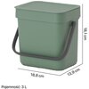 Kosz na śmieci BRABANTIA 129865 Sort & Go 3L Zielony Pojemność [l] 3
