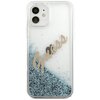 Etui GUESS Glitter Vintage Script do Apple iPhone 12 Mini Niebieski Model telefonu iPhone 12 Mini