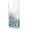 Etui GUESS Glitter Vintage Script do Apple iPhone 12 Mini Niebieski Dominujący kolor Niebieski