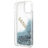 Etui GUESS Glitter Vintage Script do Apple iPhone 12 Mini Niebieski Typ Etui nakładka