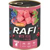 Karma dla psa RAFI Junior Cielęcina z żurawiną i borówką 400 g