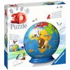 Puzzle 3D RAVENSBURGER Kula: Dziecinny globus 11840 (72 elementów)