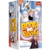 Pudełko gry karcianej z napisem "Boom Boom" oraz "From the Movie Disney Frozen II", przedstawiające postacie z filmu animowanego. Widoczne jest logo "Trefl" oraz oznaczenie wiekowe "6+".