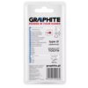 Opakowanie produktu z napisem "GRAPHITE POWER IN YOUR HANDS" oraz "type D (spherical) DOUBLE CUT TOOTH". Widoczny jest również adres strony internetowej "graphite.pl" oraz kod kreskowy.