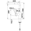 Bateria BLANCO Lanora-F 526179 Stal szczotkowana Rodzaj baterii Jednodźwigniowa