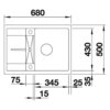 Zlewozmywak BLANCO Metra 45 S Compact 525913 Czarny Szerokość [cm] 68