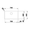 Zlewozmywak BLANCO Zerox 700-U 526244 Stalowy Głębokość [cm] 44