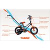 Rower dziecięcy SUN BABY Tiger Bike 14 cali dla chłopca Pomarańczowo-turkusowy Kółka boczne Tak