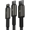 Kabel USB - USB - Lightning/USB-C/Micro USB BASEUS Tungsten Gold CAMLTWJ-01 1.5m Czarny Typ USB - Lightning