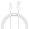 Kabel USB - USB - Lightning BASEUS Superior Series CALYS-B02 1.5 m Biały