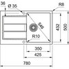 Zlewozmywak jednokomorowy z ociekaczem FRANKE Sirius S2D 611-78 143.0612.630 Kamienny szary 50x78 Wykonanie Tectonite