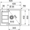 Zlewozmywak jednokomorowy z ociekaczem FRANKE Sirius S2D 611-62 143.0618.665 Onyx 50x62 Wykonanie Tectonite