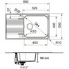 Zlewozmywak jednokomorowy z ociekaczem FRANKE Smart SRL 611-86 XL 101.0368.324 Len 50x86 Typ Wbudowywany