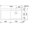 Zlewozmywak jednokomorowy z ociekaczem FRANKE Mythos MTG 611-100 114.0158.623 Onyx 51.5x100 Wykonanie Fragranite