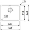 Zlewozmywak jednokomorowy FRANKE Sirius SID 110-50 125.0501.044 Kamienny szary 44x52.5 Wykonanie Tectonite