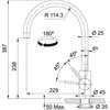 Bateria FRANKE Eos Neo 115.0613.590 Czarna/stal Rodzaj baterii Jednodźwigniowa