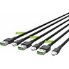Kabel USB - Lightning GREENCELL Ray 2 m Czarny (3 szt.) Rodzaj Zestaw trzech kabli