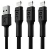 Kabel USB - Lightning GREENCELL Ray 1.2 m Czarny (3 szt.)