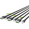 Kabel USB - Lightning GREENCELL Ray 1.2 m Czarny (3 szt.) Rodzaj Zestaw trzech kabli