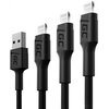 Kabel USB - Lightning GREENCELL Ray 0.3/1.2/2 m (3 szt.)