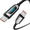 Kabel USB-C - USB-C BASEUS CATSK-B01 z wyświetlaczem LCD 100W 1 m Czarny