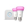 Zestaw PHILIPS HUE – Żarówki White and color ambiance E27 (2 szt.) + mostek PHILIPS HUE Bridge