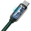 Kabel USB-C - USB-C BASEUS CATSK-B06 z wyświetlaczem LCD 100W 1 m Zielony Złącze 2 USB-C