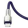 Kabel USB-C - Lightning BASEUS Cafule Metal 1 m Fioletowy Typ USB-C - Lightning