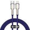 Kabel USB-C - Lightning BASEUS Cafule Metal 2 m Fioletowy