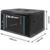 Szafa RACK QOLTEC 19" 6U 54462 600 x 450 mm, Wisząca Czarny Szerokość [mm] 600
