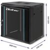 Szafa RACK QOLTEC 19" 12U 54464 600 x 450 mm, Wisząca Czarny Szerokość [mm] 600