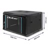 Szafa RACK QOLTEC 19" 6U 600 x 600 mm, Wisząca Czarny Głębokość [mm] 600