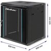Szafa RACK QOLTEC 19" 12U 54467 600 x 600 mm, Wisząca Czarny Szerokość [mm] 600