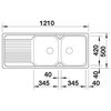 U Zlewozmywak BLANCO Tipo 8 S 511925 Stal matowa Komora 1 345 x 420 x 165 mm