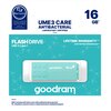 Pendrive GOODRAM UME3 Care 16GB, USB 3.2 Gen. 1 (USB 3.0), Odczyt 60 Mb/s, Zapis 20 Mb/s Turkusowy Kolor Turkusowy