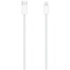 Biały kabel z plecionym oplotem, zakończony z jednej strony wtykiem USB-C, a z drugiej wtykiem Lightning.