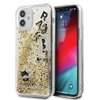 Etui KARL LAGERFELD Glitter Floating Charms do Apple iPhone 12 mini Czarno-złoty
