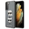 Etui KARL LAGERFELD Saffiano Karl & Choupette do Samsung Galaxy S21+ Srebrny