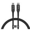 Kabel USB-C - Lightning CRONG Armor Link 1,5 m Czarny