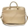 Torba na laptopa GUESS Saffiano Script 16 cali Złoty