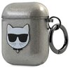 Etui na słuchawki KARL LAGERFELD Choupette Head Glitter do Apple AirPods 1/2 Szary Kompatybilność Apple AirPods 2 gen