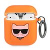 Etui KARL LAGERFELD Choupette Head do Apple AirPods 1/2 Pomarańczowy