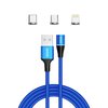Kabel USB - USB Typ-C/Micro USB/Lighting SAVIO CL-157 2 m Niebieski