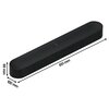 Czarny soundbar o zaokrąglonych krawędziach z widocznymi wymiarami: 651 mm długości, 100 mm szerokości i 69 mm wysokości. Na górnej powierzchni znajduje się logo "SONOS" oraz kilka ikon wskazujących na funkcje sterowania.