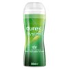 Butelka żelu intymnego i do masażu marki Durex o pojemności 200 ml, z zieloną etykietą zawierającą napis "Żel intymny i do masażu" oraz "Aloe Vera kojący i przyjemny w dotyku". Na etykiecie widoczne jest również logo Durex oraz symbol aloesu.
