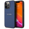 Na zdjęciu widoczne jest niebieskie etui na telefon z napisem "GUESS" na tylnej części. Obok etui znajduje się telefon z wyświetlaczem pokazującym godzinę 9:41 oraz datę "Tuesday, 20 March".