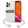 Etui GUESS 4G Stripe Grey Charm do Apple iPhone 13 Pro Przezroczysty