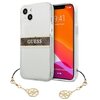 Etui GUESS 4G Stripe Brown Charm do Apple iPhone 13 Mini Przezroczysty