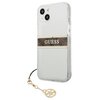 Etui GUESS 4G Stripe Brown Charm do Apple iPhone 13 Mini Przezroczysty Seria telefonu iPhone