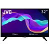 Telewizor JVC LT-32VH3100 32" LED z wyświetlaczem prezentującym kolorowe fale na fioletowym tle. Na ekranie widoczne są napisy: "JVC", "HDR10", "Dolby Audio" oraz "32"".